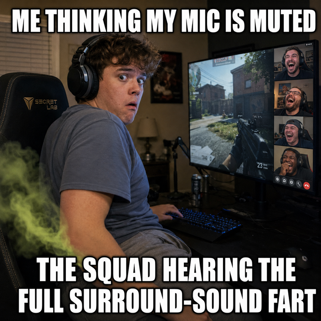 The Fart Heard Round the Squad fart meme
